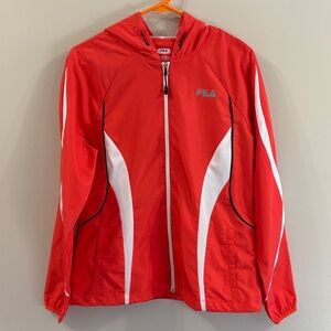 Fila Women’s Coral/orange and White Hooded Jacket